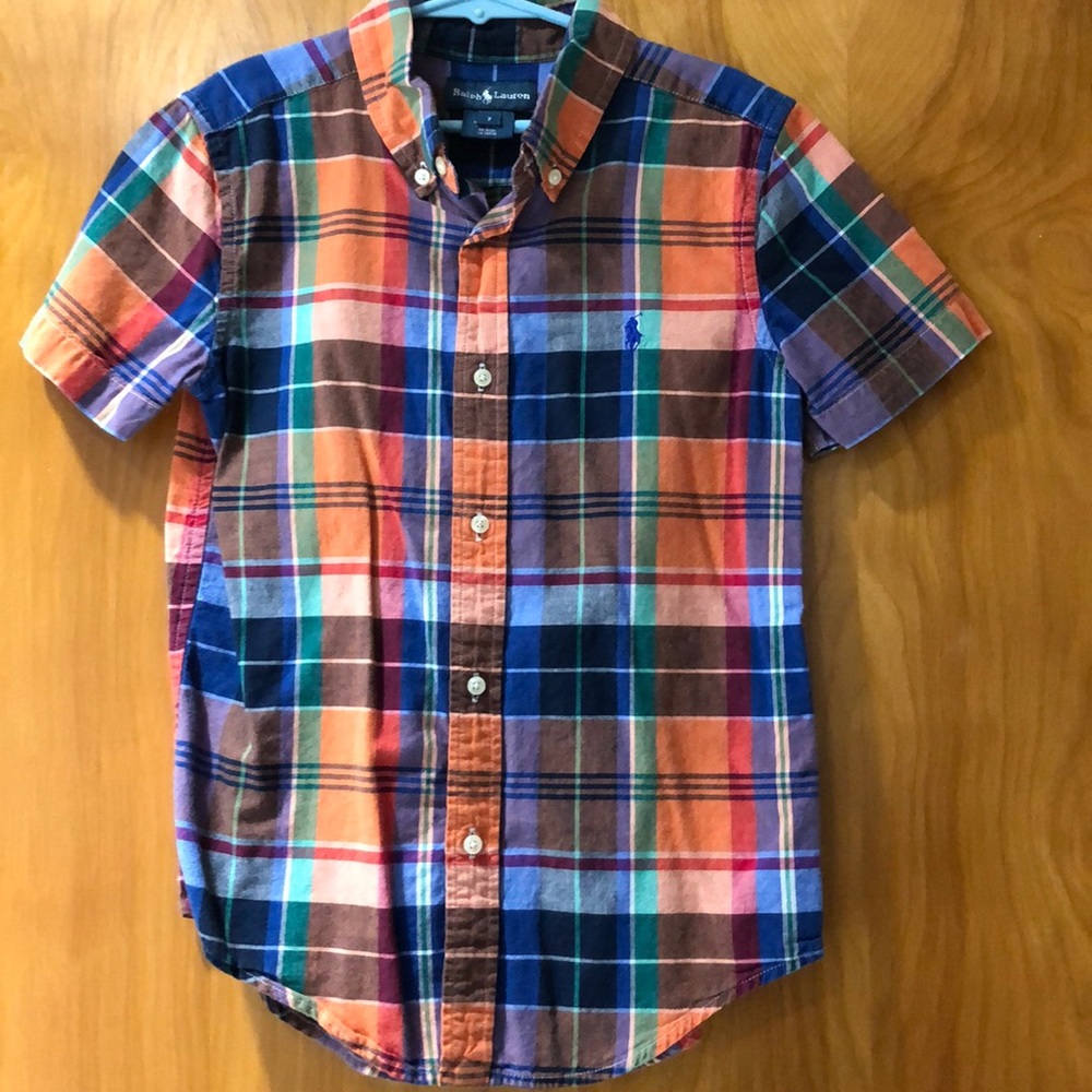 Ralph Lauren Size 7 Boys Plaid Button Down
